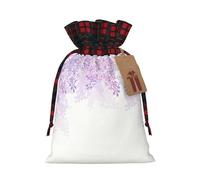 Holiday Drawstring Framing Lilac Flowers In Blossom Print Gift Bags,Assorted Size Small,Medium,Holiday Xmas Presents Wrapping Bags With Tags