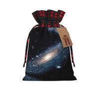 Holiday Drawstring Galaxy Universe Stars Outer Space Print Gift Bags,Assorted Size Small,Medium,Holiday Xmas Presents Wrapping Bags With Tags