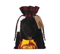 Holiday drawstring gift bags and Bear Eats Honey printed color-block gift bags are ideal for holiday packaging and party favors