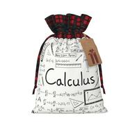 Holiday Drawstring Math Geometry Geek Calculus Print Gift Bags,Assorted Size Small,Medium,Holiday Xmas Presents Wrapping Bags With Tags