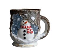 Holiday Drink Cups - Santa Bark Coffee Tea Cup Set, Christmas Festive Tableware, Holiday Decorations for Travel, Home, Centers