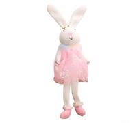 Holiday Easter Bunny Doll Ornament for Mantel and Dining Table Decor, Cloth Material Easter Season Accent for Various Home Settings and Festive Arrangements (Pink)