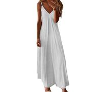Holiday Essentials Womens Summer Maxi Dresses Strappy Boho Floral V Neck Casual Tank Dress Beach Cover Ups Bohemian Long Sundress Next Day Delivery Flowers A White