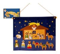 Holiday Felt Nativity Scene Set for Interactive Storytelling and Family Learning Featuring Felt Figures on a Stable Background for Creative and Mess