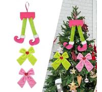 Holiday Festive Legs Bow Ornament Set for Christmas Tree to Create Seasonal Ambiance