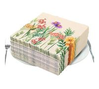 Holiday Flower Hazelnut - Floral Paper Napkins | 20 Sheets Of Decorative Paper Napkins | Friendly Wildflowers | For Tea Parties, Not So Easy To Tear Off