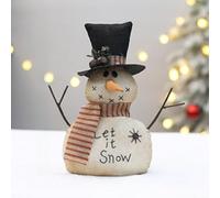 Holiday For indoor and outdoor snowman ornament crafted from fabric and PP cotton, perfect for seasonal Christmas decorating (A)