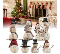 Holiday For indoor and outdoor snowman ornament crafted from fabric and PP cotton, perfect for seasonal Christmas decorating (F)