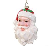 Holiday For Tree Ornament Set with Santa, Train, Snowman Designs for Christmas Decoration and Seasonal Festivities (Old Man Head)
