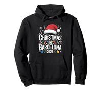 Holiday Fun Santa Hat, Christmas in Barcelona 2025 Pullover Hoodie