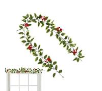 Holiday Garland - Christmas Red Berry Decorative Vine for Mantle | Realistic Faux Garlands with Foliage and Vibrant Berries for Living Room Door Wall Patio Garden Winter Festival, 68.9 Inches