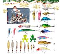 Holiday Gift Set for Fishing Fish Countdown Toy Surprises Seasonal Fun Packs Miniature Decor Pieces Exciting Daily Reveal of Holiday Activity
