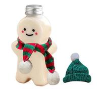 Holiday Gingerbread Bottle - 500ml Clear Drink Container, Gingerbread Man Shaped Jar, Sealed Leak Proof Beverage Holder, Ideal for Milk, Juice, Water, Wine, Tea, Festive Parties, Home