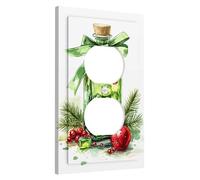 Holiday Green Switch Cover Plates Winter Festive Home Decoration Single Duplex Plug Standard Size