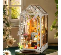 3D Wooden Puzzle Booknook LED Miniture Dollhouse Self Assemble DIY Garden House