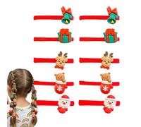 Holiday Hair Scrunchies - Adorable Charm Decorations, Strong Elastic Ropes, Cute Bun Braid Supplies, Santa Snowman Penguin | Versatile Accessory For School, Cheer, Ballet, Volleyball, Shower, Beach