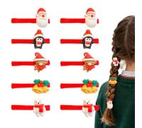 Holiday Hair Scrunchies - Adorable Charm Decorations, Strong Elastic Ropes, Cute Bun Braid Supplies, Santa Snowman Penguin | Versatile Accessory For School, Cheer, Ballet, Volleyball, Shower, Beach