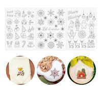 Holiday Hand Embroidery Transfer Patterns, 55 Water-Soluble Designs, 8.5 x 11 Inches, 3 Sheets, Christmas Theme with Snowflakes, Stick and Stitch Stabilizer
