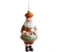 Holiday Hanging Ornaments for Christmas Tree with Cookie and Old Man Shapes Constructed from Plastic (Chef Old Man)