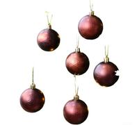 Holiday Hanging Ornaments with Matte Snowflake and Glossy Painted Ball Designs, Plastic Material for Long Lasting Use and Enhanced Reflective Finish on Decorations (C)