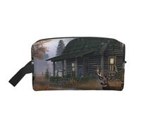 Holiday Home Deer Hunting Prints Makeup Bags for Women Girls Large Capacity Zipper Cosmetic Bag Travel Toiletry Bag Organizer with Handle