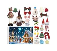 Holiday Hugs - 24 Day Plush Christmas Advent Set, Soft Dolls for Fireplace and Table Display, Countdown Calendar for Kids and Family, Seasonal Tree Ornament Decor, Cozy Winter Theme