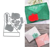 Holiday Hugs Heart Envelope Metal Die Cuts,Heart Valentine's Day Card Cutting Dies Cut Stencils DIY Scrapbooking Decorative Embossing Paper Party Wedding Card Making