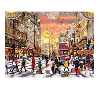 Gibsons Holiday Hustle 1000 Piece Jigsaw Puzzle for Adults | British Festive London Shopping Spree Traditional Jigsaw | Sustainable Premium 100% Recycled Board | Great Gift | Gibsons Games