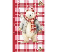 Holiday Hygge Journal | Cozy Polar Bear Wishes & Winter Dreams Red Plaid Notebook for Writers: 120 lined pages, 5 x 8 inches, snowflake-theme endpapers, everyday use, self care diary, gift idea