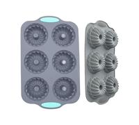 Holiday Ice Molds, 6-Cavity Silicone Tray, 10inch Reusable Craft Supplies with Flexible Design, Christmas Wreath Ice Accessory, Freezer Chocolate with Fun Style, Cake Drinks for Whiskey Cocktail