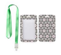 Holiday ID Badge Holder with Green Lanyard, Bus Pass Holders, Vertical Name Badges Protector for Doctor, Vertical ID Cards Protector for Men, Nurse Essentials Bus Driver Accessories