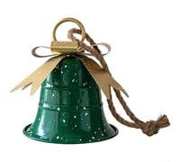 Holiday iron bell ornament for decorating Christmas trees or seasonal displays, featuring a classic bell shape and sturdy metal construction for years of use (Green)