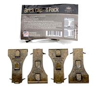 Holiday Joy - 4 Metal Brick Clip Fastener Hooks - Holds Up to 25 Pounds - Fits Brick 2-1/8 inch to 2-1/2 inch in Height - Made in USA (4 Pack)