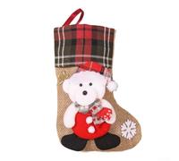 Holiday Large Santa Stocking for Hanging by Fireplace, Spacious Design for Filling with Treats and Toys, Festive Christmas Decoration (E-W92)
