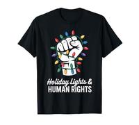 Holiday Lights and Equal Rights Christmas Human Rights T-Shirt