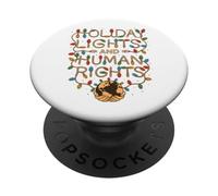 Holiday Lights And Human Rights Christmas Social Justice PopSockets Adhesive PopGrip