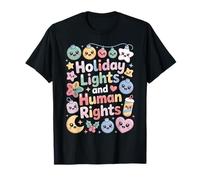 Holiday Lights and Human Rights Kawaii Christmas Cheer T-Shirt