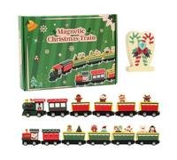 Holiday Locomotive Play Set - Timber Seasonal Ornament Creation, Learning Railway Toy Unit | Ideal Male Female Parlor Chamber Library Household Event Party Gift Cold Season Festivity Preschool Academy