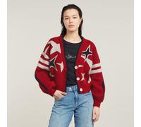 Holiday Loose Knitted Cardigan - Red - Women S