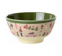 Medium HOLIDAY PRINT RICE melamine bowl, 700 ml rosy