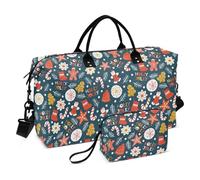 Holiday Merry Christmas Cookies Luggage Travel Bag Carry on Bag Travel Tote Gym Bag with Adjustable Strap for Hiking Waterproof