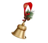 Holiday Metal Bells Ornament With Hanging Rope And Pine Cone Leaf Vintage Christmas Tree Pendant Door Hangers Decoration Christmas Bells Decorations