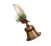 Holiday Metal Bells Ornament With Hanging Rope And Pine Cone Leaf Vintage Christmas Tree Pendant Door Hangers Decoration Christmas Bells Decorations