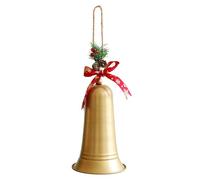 Holiday Metal Bells Ornament With Hanging Rope And Pine Cone Leaf Vintage Christmas Tree Pendant Door Hangers Decoration Christmas Bells Decorations