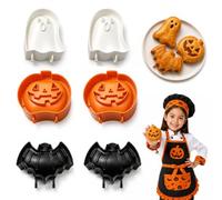 Holiday Mini Hand Pie Molds Set, Halloween Mini Pie Molds for Baking, Food Grade Pocket Small Pie Maker, Reusable Cutter and Sealer for Holiday Baking (6PCS)