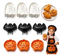 Holiday Mini Hand Pie Molds Set, Halloween Mini Pie Molds for Baking, Food Grade Pocket Small Pie Maker, Reusable Cutter and Sealer for Holiday Baking (9PCS)