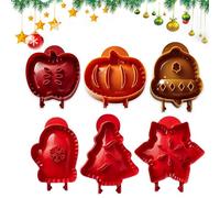 Holiday Mini Pie Mold, 3PCS Mini Pie Molds for Baking, Apples-Pumpkins and Acorn-Shape Fall Thanksgiving Halloween Apple Pumpkin Hand Pies Maker (6PCS)
