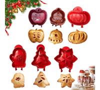 Holiday Mini Pie Mold,6Pcs Christmas One-Press Hand Pie Maker, Classic Mini Hand Pie Molds, Festive Cute Hands Pie Maker for Baking Christmas Party-6pcs
