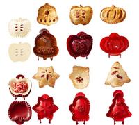 Holiday Mini Pie Mold,6PCS Hand Pie Press and Cutter Set for Baking Apple Pumpkin Pie, Cookie Cutters for Halloween Christmas Thanksgiving Parties