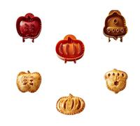 Holiday Mini Pie Mold, Party Potluck Hand Pie Molds, Hand Pies Press Mold Maker for Baking, Fall Apple Pumpkin and Acorn Shapes Cookie Cutters, for Christmas Party Baking Supplies (Set 2)
